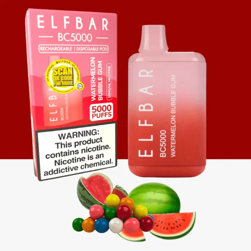 Elf Bar 5000 Watermelon Bubble Gum 20mg Ml Disposable Vape Elf Bar Dubai