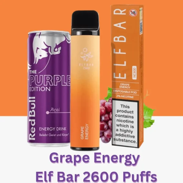 Grape Energy Elf Bar 2600 Puffs Disposable Vape