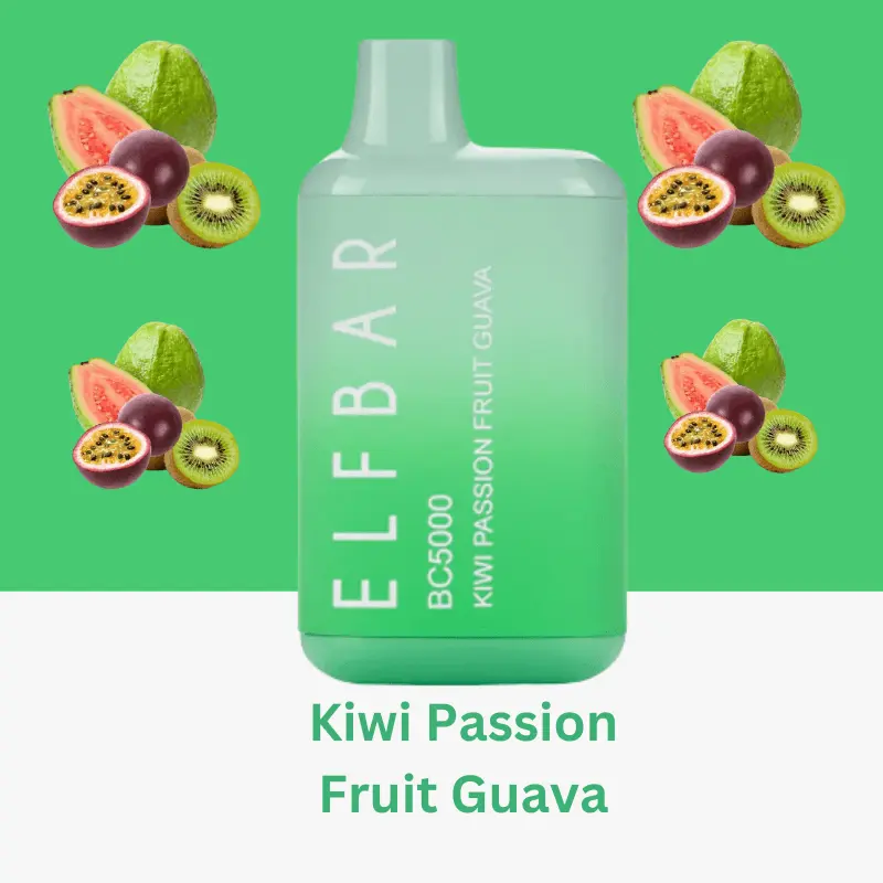 Flavor - Kiwi Passion Fruit Guava Elf bar 5000 puffs disposable vape