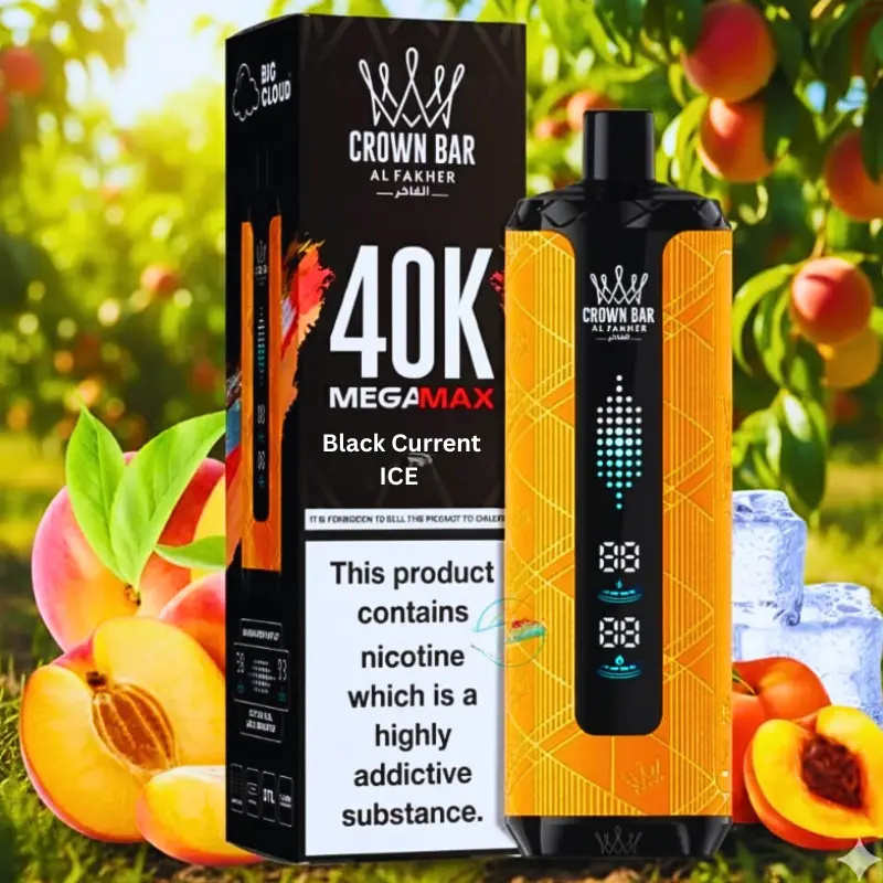 Al Fakher Crown Bar Black Current ICE Mega Max 40000 Puffs Disposable Vape in UAE