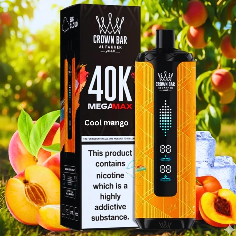 Al Fakher Crown Bar Mega Max Cool mango 40000 Puffs Disposable Vape in UAE