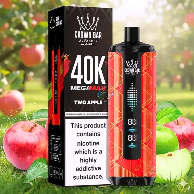 Al Fakher Crown Bar Two Apple Mega Max 40000 Puffs Disposable Vape in UAE