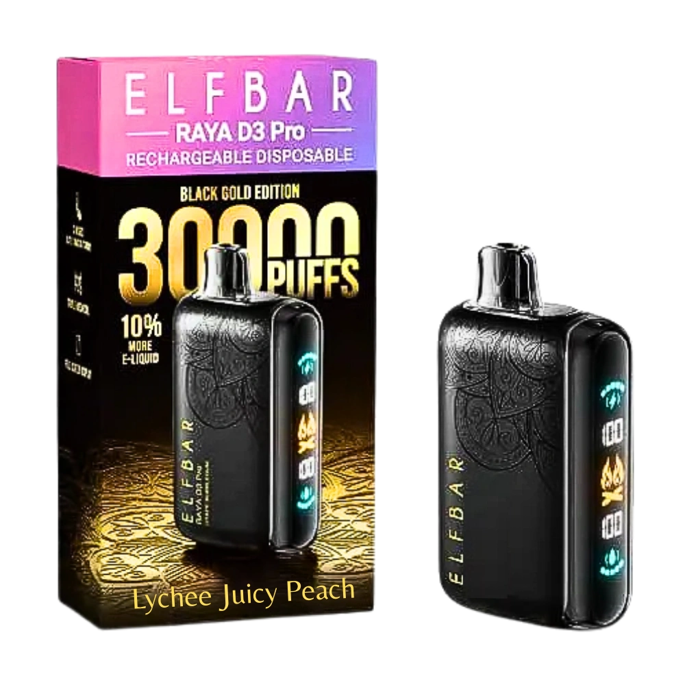 Elfbar Raya D3 Pro 30000 Puffs Disposable Vape Lychee Juicy Peach