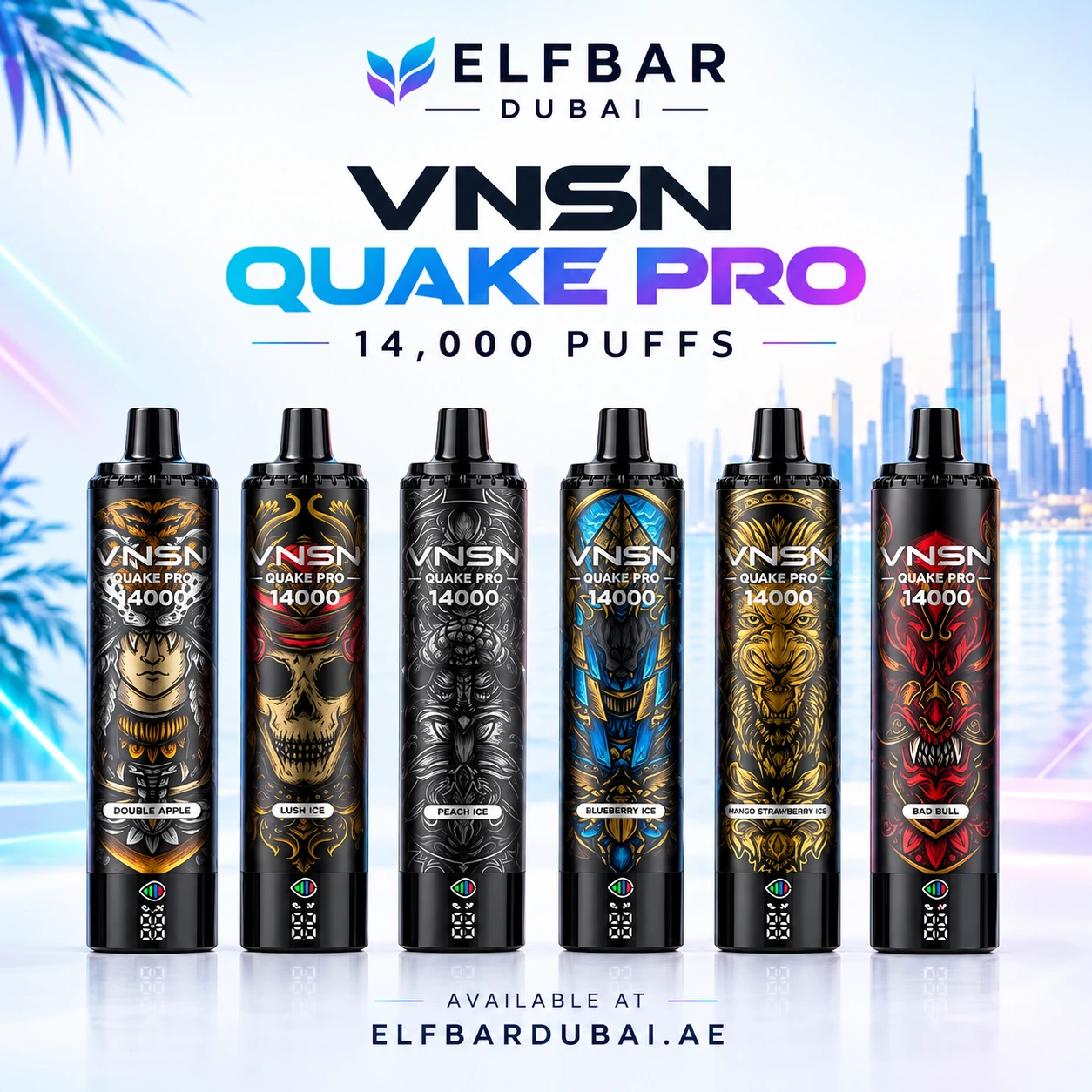 VNSN Quake Pro 14000 Puffs disposable vape in Dubai UAE
