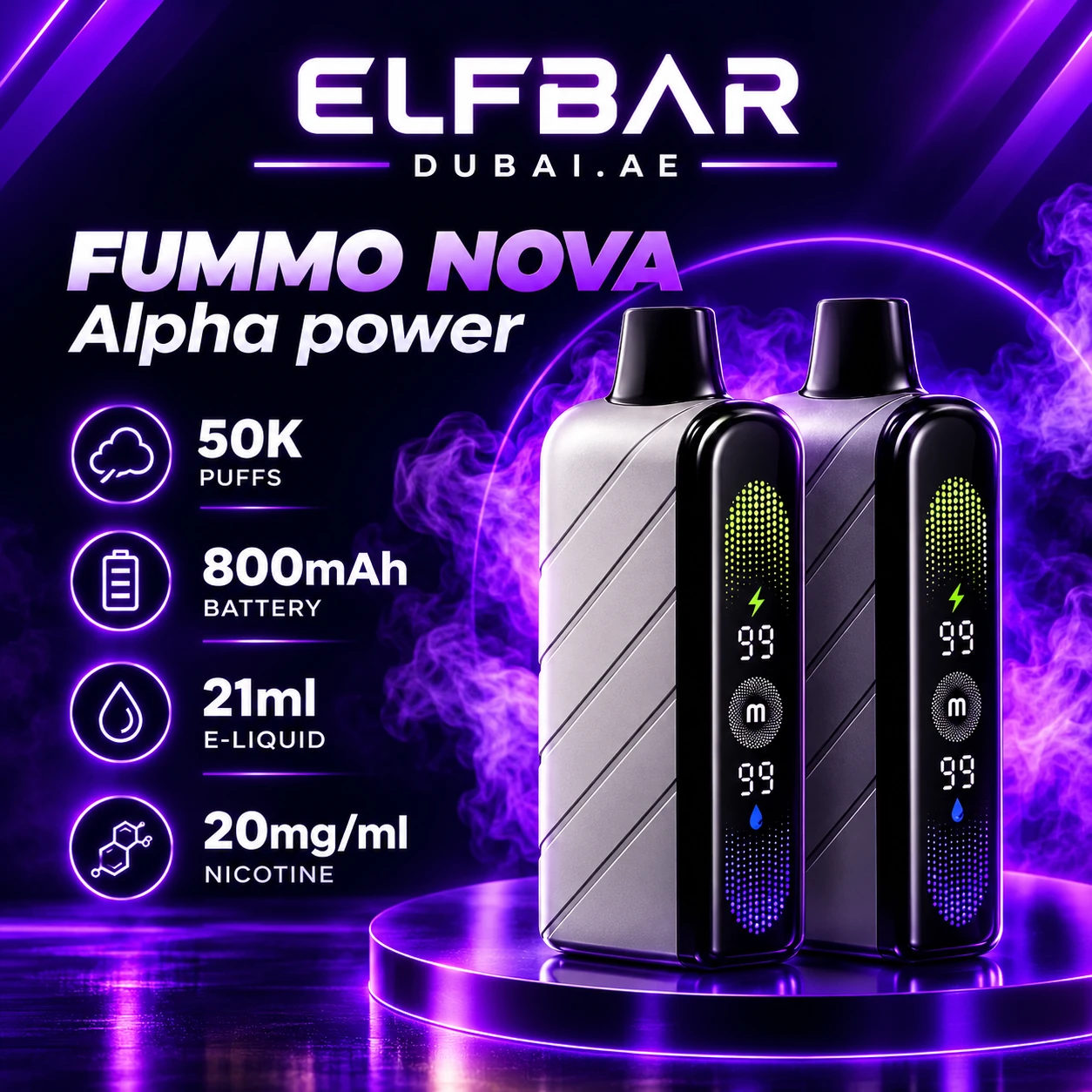 Fummo Nova 50000 Puffs Disposable Vape in Dubai UAE