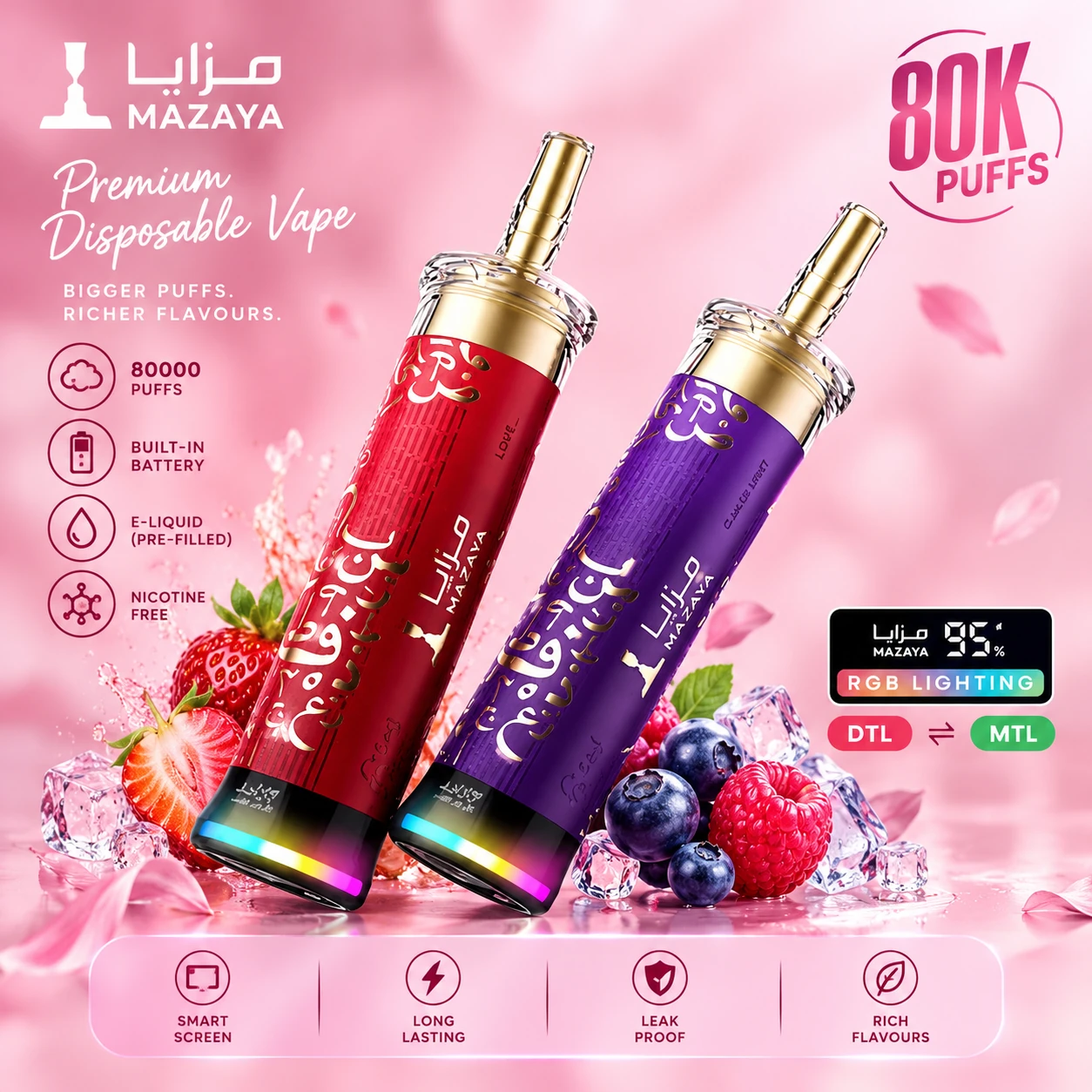 Mazaya Deep Cloud 80000 Puffs disposable vape in Dubai UAE