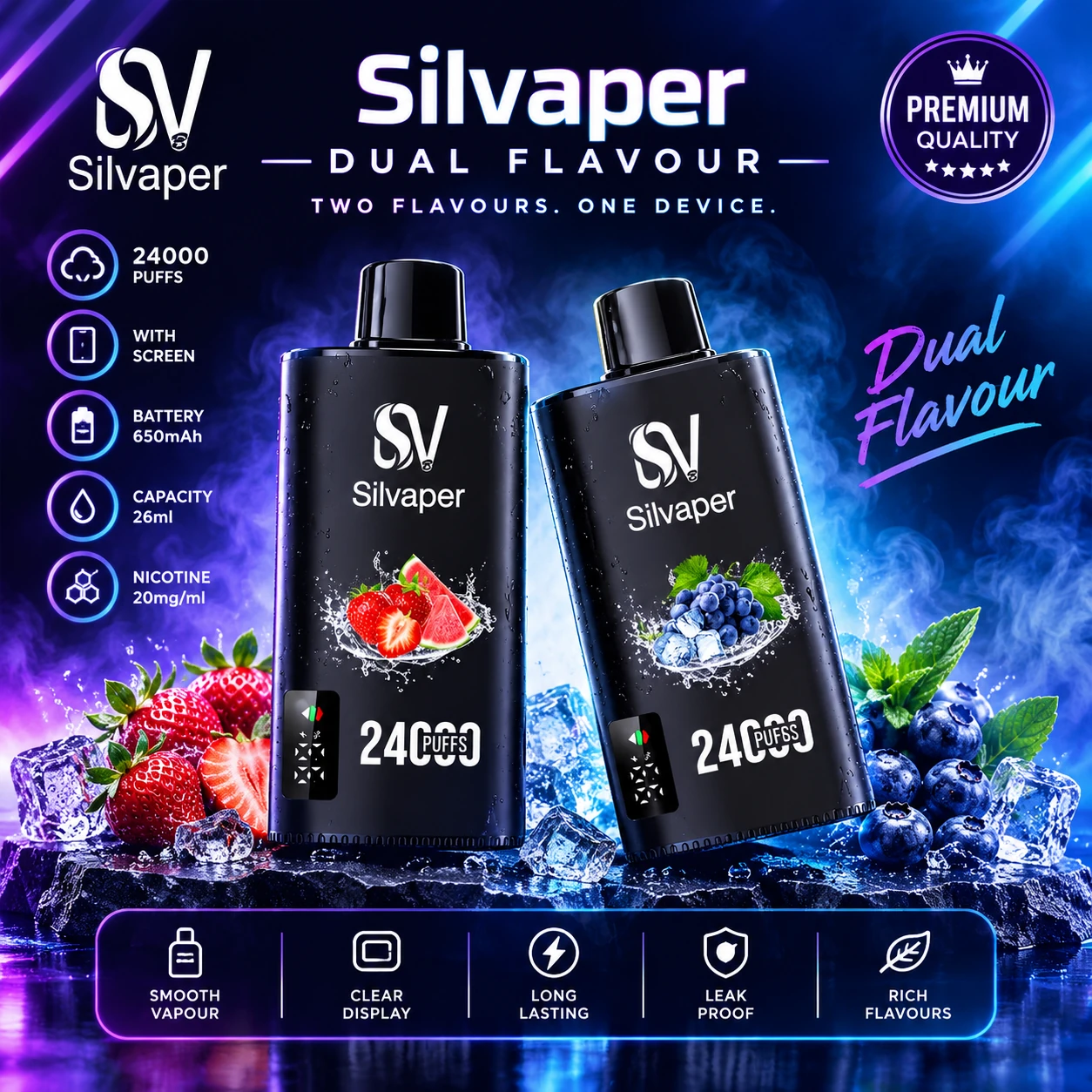 Silvaper 24000 Puffs disposable vape in Dubai UAE